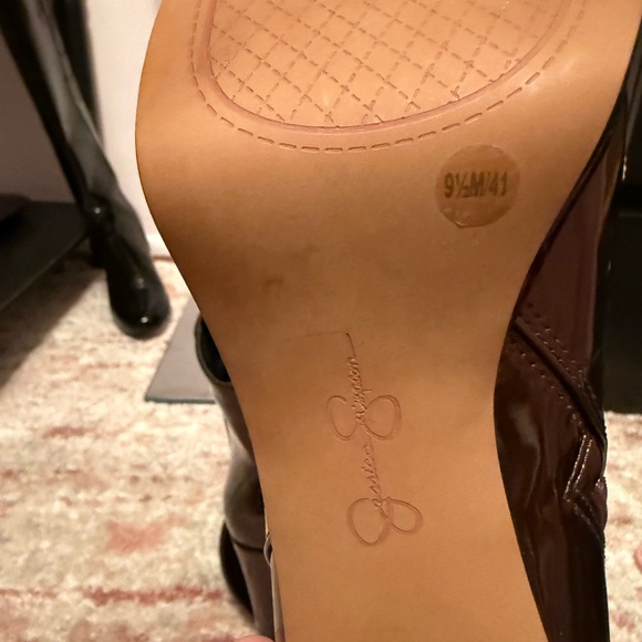 Jessica Simpson Glossy Bronze Heeled Boots - Picture 5 of 5